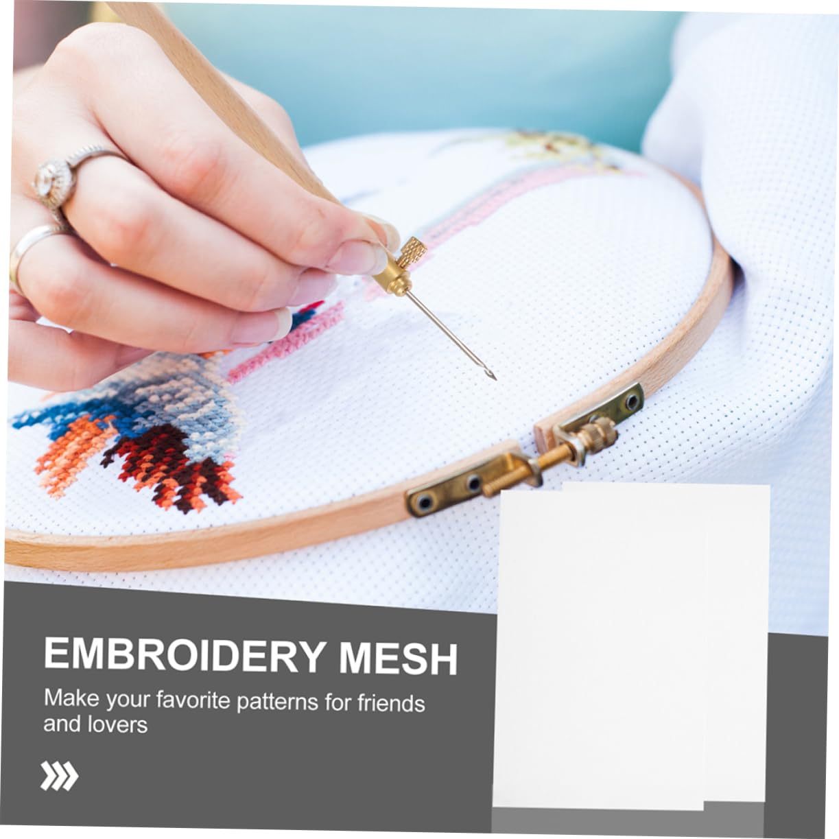 CIMAXIC Heat Resistant Embroidery Fabric 10 Sheets Cross Stitch Fabrics Embroidery Cloth for Stitching Sewing