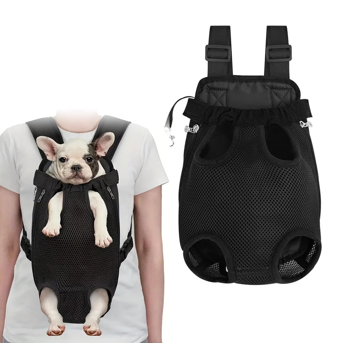 Sac à Dos Ventral Pour Chien Et Chat - Transport Réglable, Mains Libres - Capacité 4 Kg, Respirant