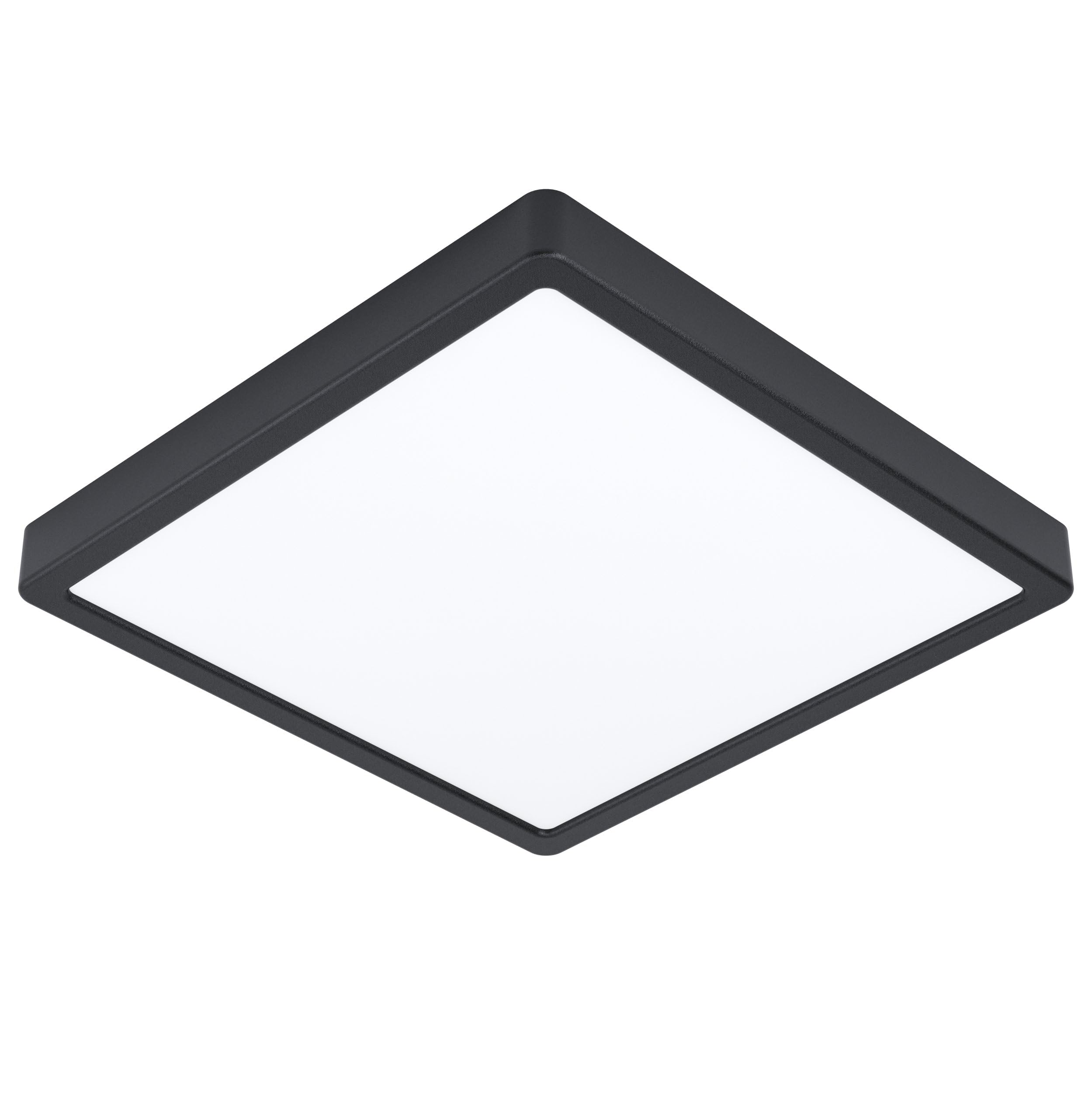 EGLO Smart Home LED Deckenlampe Argolis-Z, Deckenleuchte außen | Aufbauleuchte dimmbar, Alu in Schwarz, Kunststoff in weiß, warmweiß-kaltweiß, IP44, 28,5 x 28,5 cm