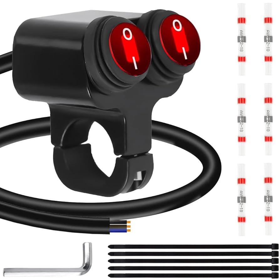 LMoDri Motorcycle LED Switch Waterproof ON-OFF Handlebar Adjustable Mount Stainl