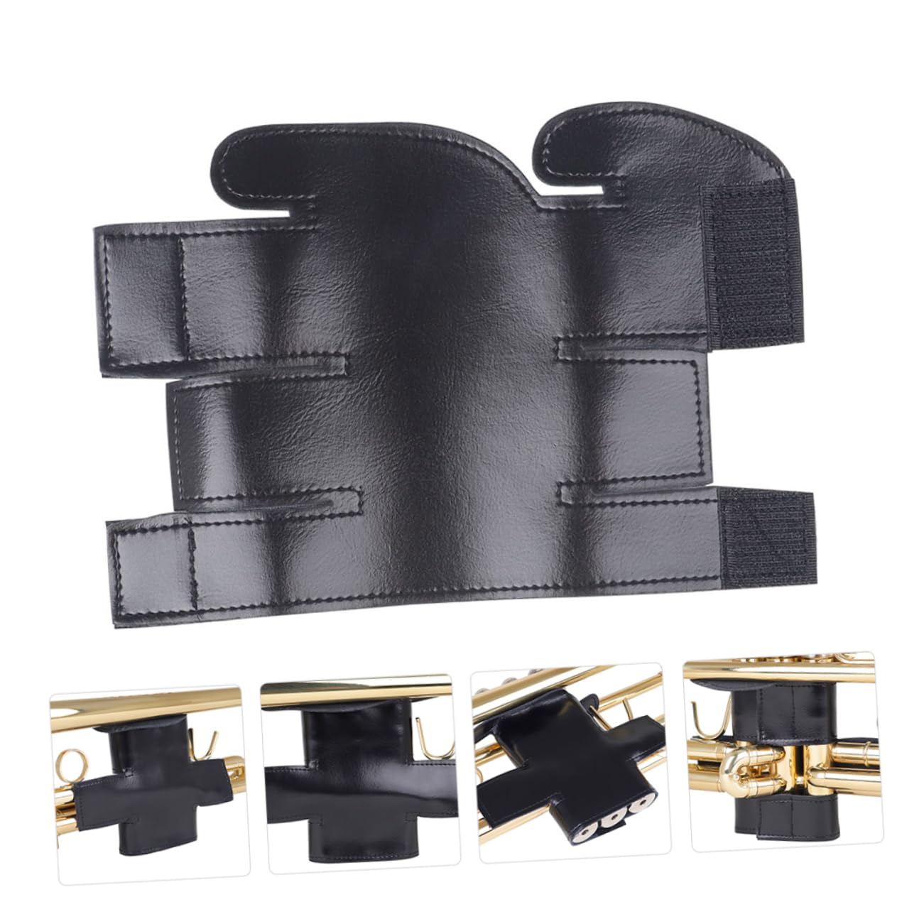 Yardwe Small Case Protector Wrap Sleeve for Neoprene Leather Trumpet Guard Trumpet Accessory Leather Protective Cover Leather Guard Trumpet Strap Musical Instrument Accessory Black