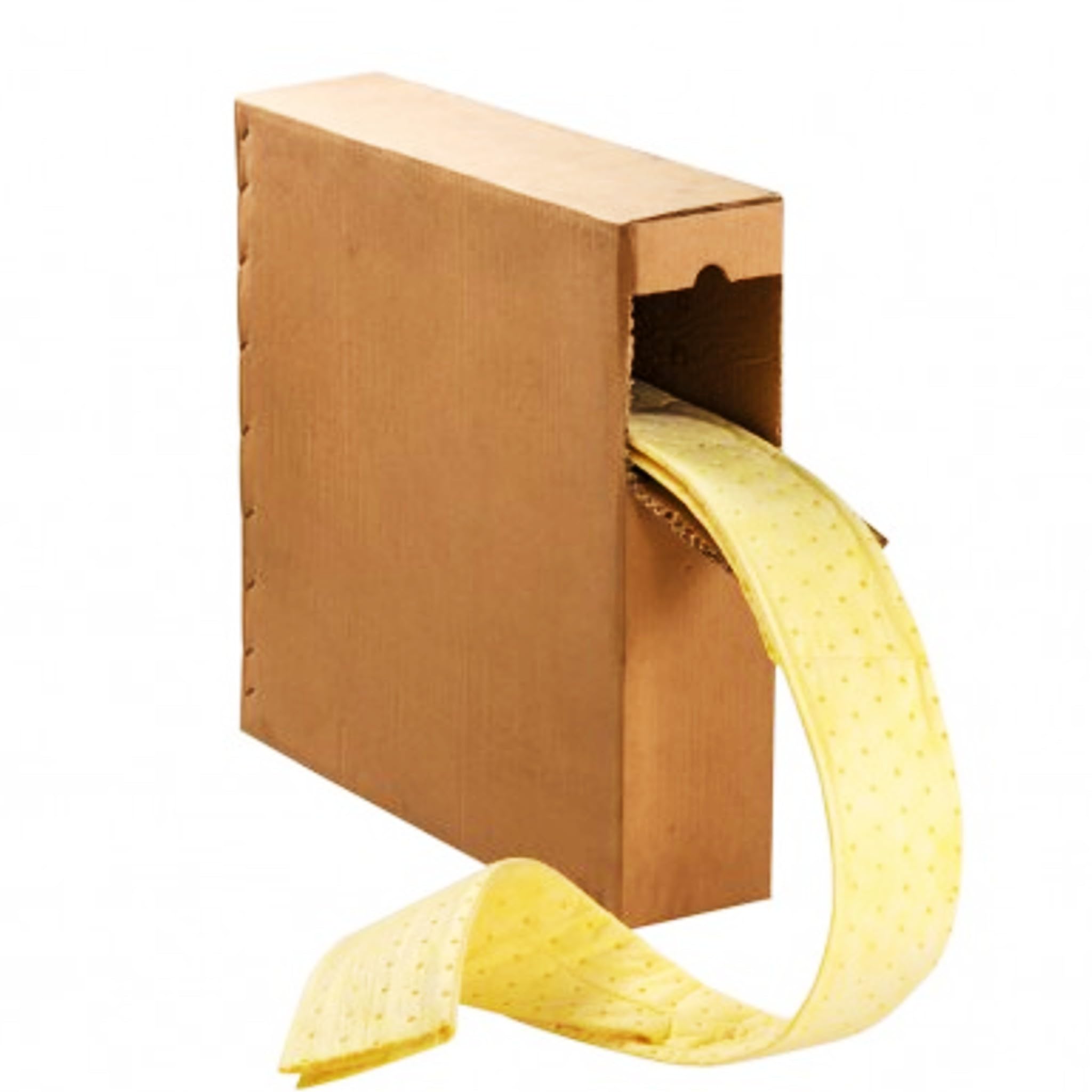 Bricoloco Caja dispensadora de bayetas absorbentes para uso en productos químicos - 15 metros x 48 cms. Absorbe agua, aceites, hidrocarburos y químicos.