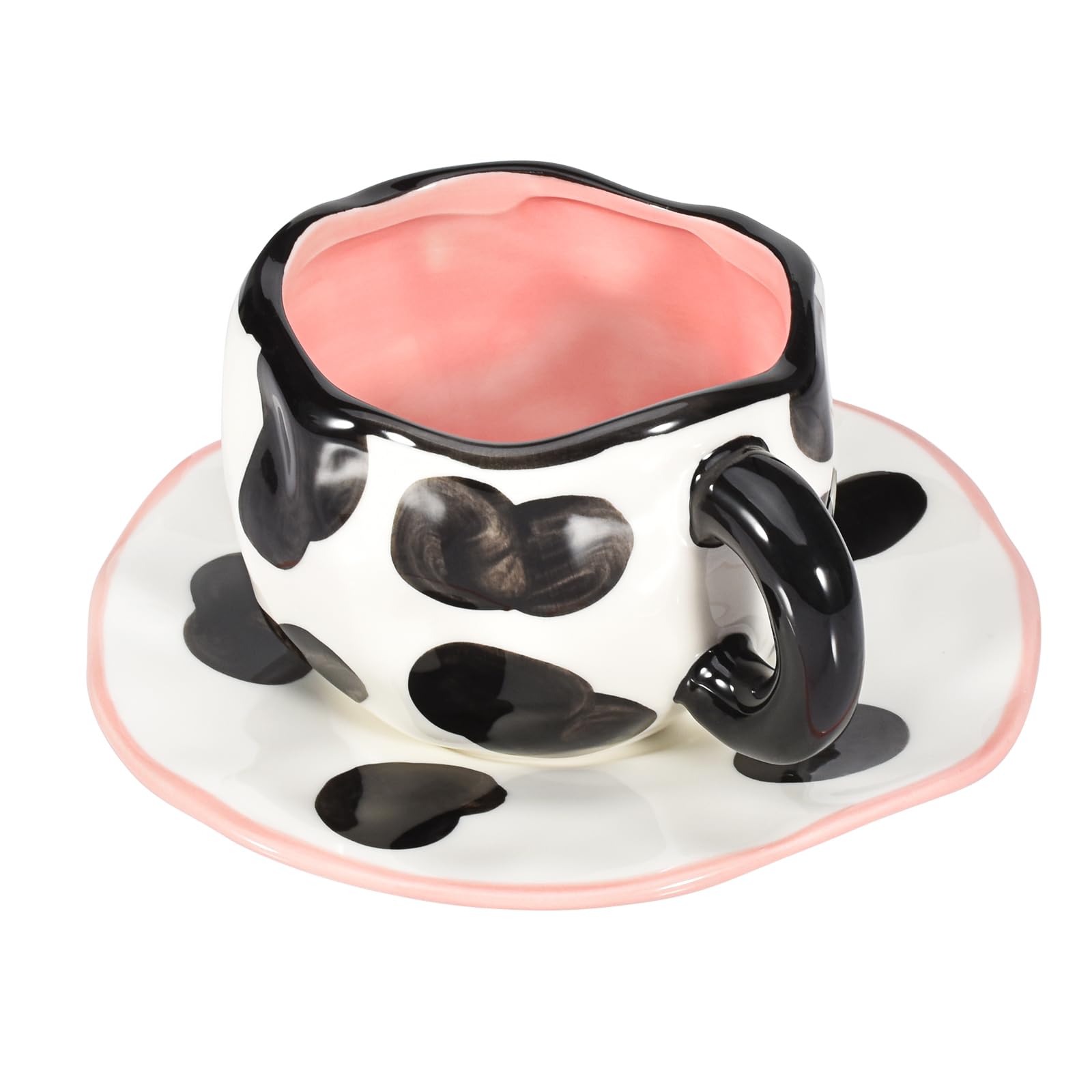 Koythin Ceramic Coffee Mug with Saucer Set