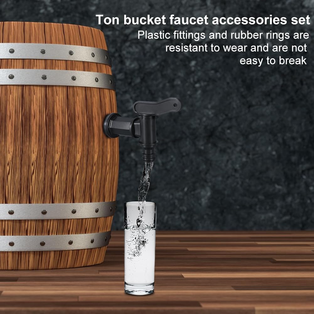 Rubinetto Di Scarico Per Serbatoio Acqua Piovana 3/4'' - 2 Pezzi Con Guarnizioni E Apriforo