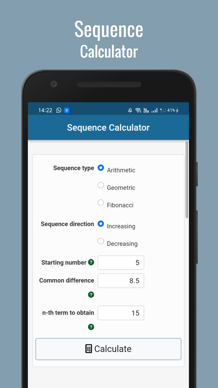 Sequence Calculator Application sur Amazon Appstore