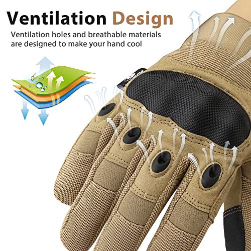 Mossy Oak Tactical Gloves, Touchscreen Military Airsoft Gloves With Hard Knuckle For Hunting, Combat, Shooting, Paintball, Hiking, Camping, Climbing, Cycling, Motorcycle #TOP4