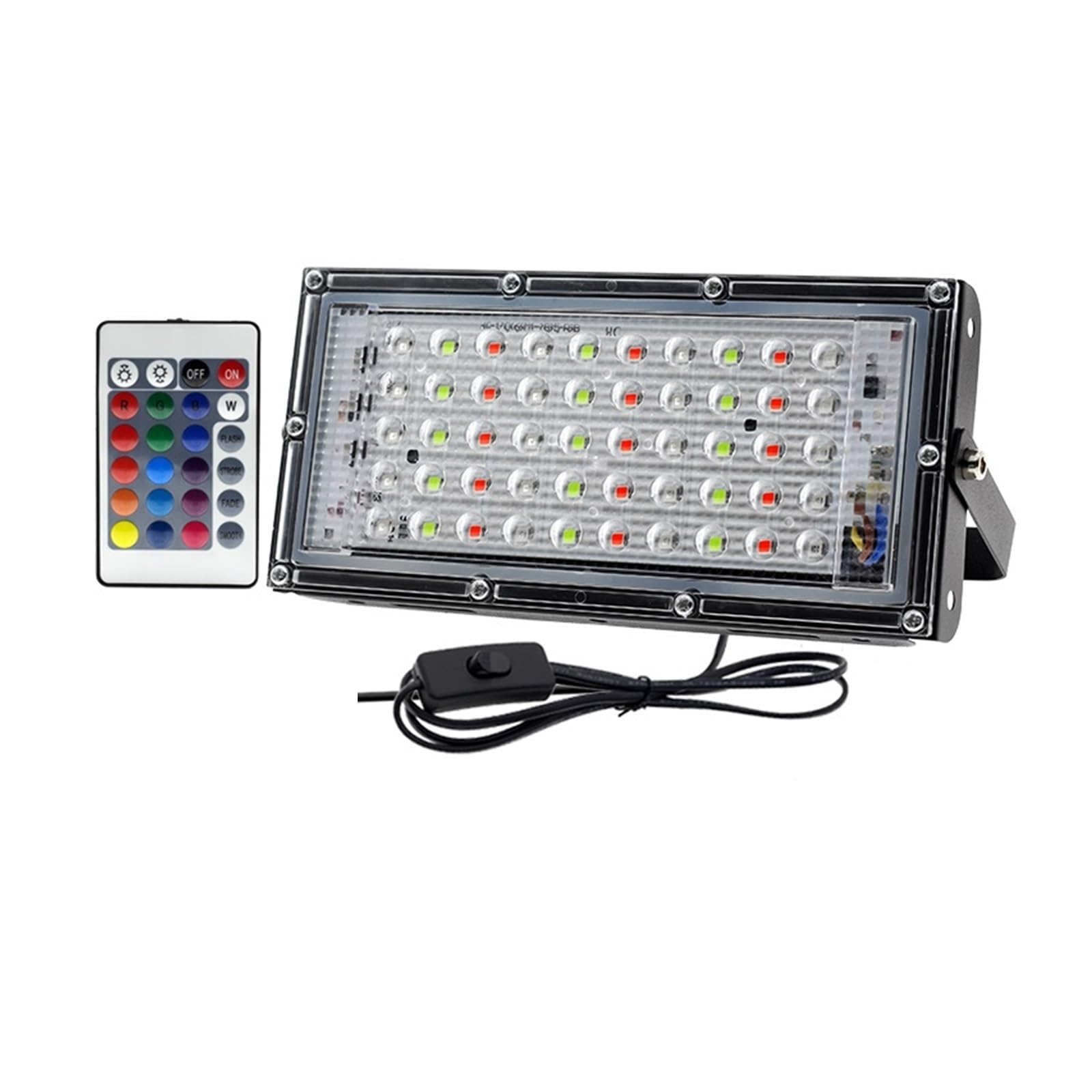 LLOOPK LED Flood Light, 50W 100W LED RGB Flood Light IP65 Waterproof Outdoor Reflector Led Spotlight Landscape Lighting with Remote Control(RGB 50W,50W)