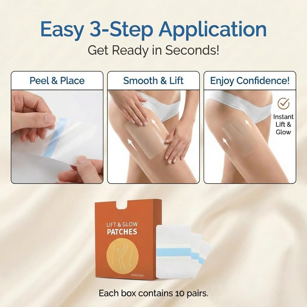 Thigh Lift Tape for Women, Invisible Waterproof Skin Tape for Loose Skin, Anti-Chafing Anti-Friction Body Tape for Legs, Appearance Support for Dresses, Sports and Daily Wear(1 Box)