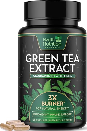 Extracto de píldoras de té verde  98% EGCG estandarizado 1300 mg para energía natural  Apoya la salud cardíaca y antioxidante, suplemento de apoyo