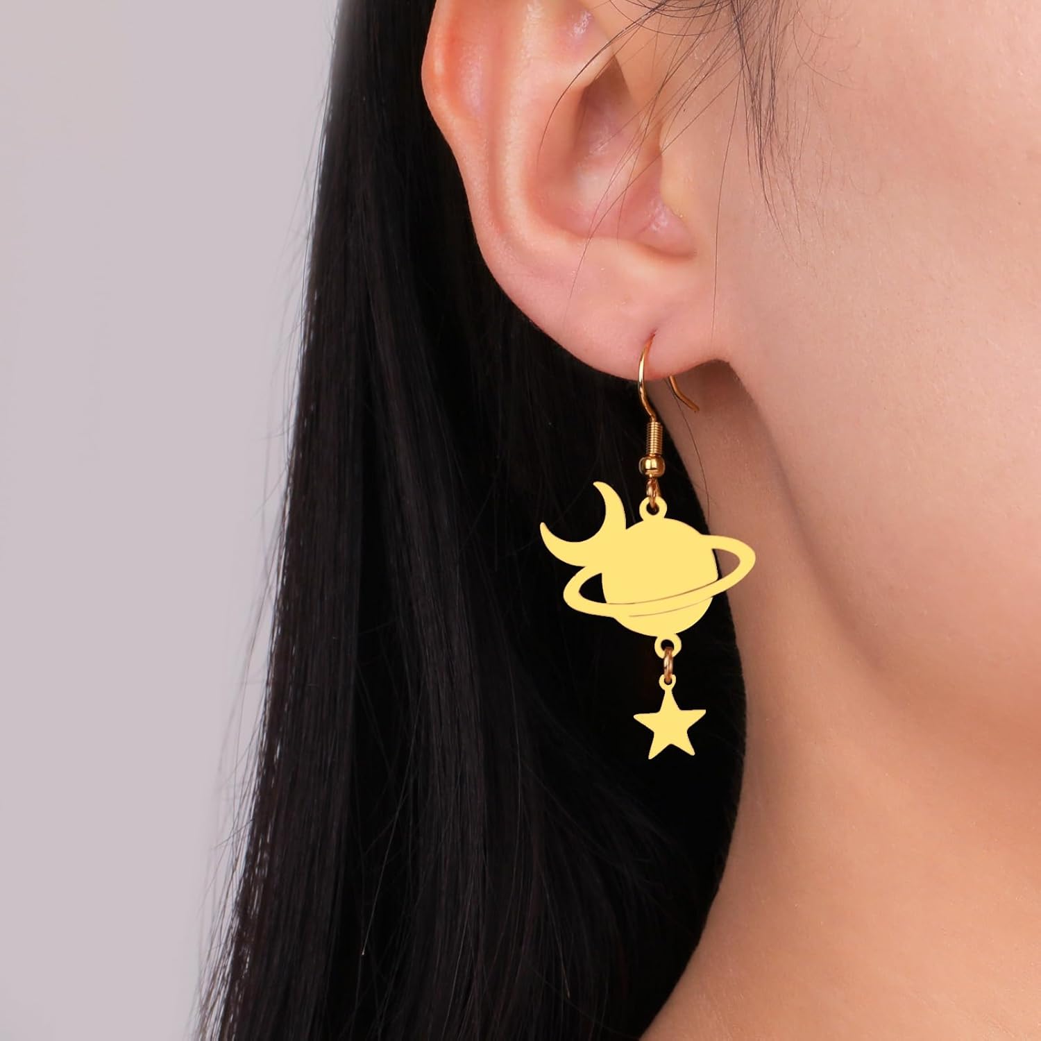 Galaxy Earrings Celestial Dangle Earrings for Women Moon Star Saturn Dangle Drop Earrings Christmas Jewelry Gift For Women - Image 2