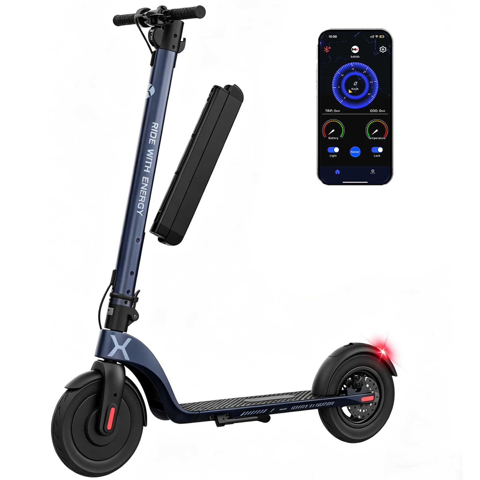 HX X6 Monopattino Elettrico Adulto triplo Pieghevole,Scooter elettrico portatile a zaino,Batteria Rimovibile,350W,25km/h,20-40KM,Display LCD,APP,Doppio Freno,Ruota piena da 5.5'',3 velocità