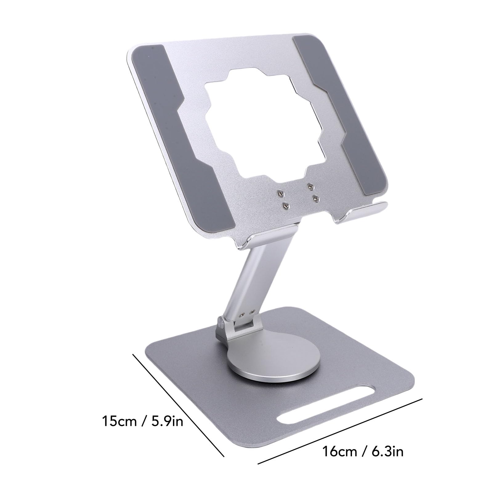 Supporto per Tablet Pieghevole e Girevole con Regolazione per Scrivania, Supporto Stabile per Telefono da Tavolo Postura Cervicale Sana (SILVER)