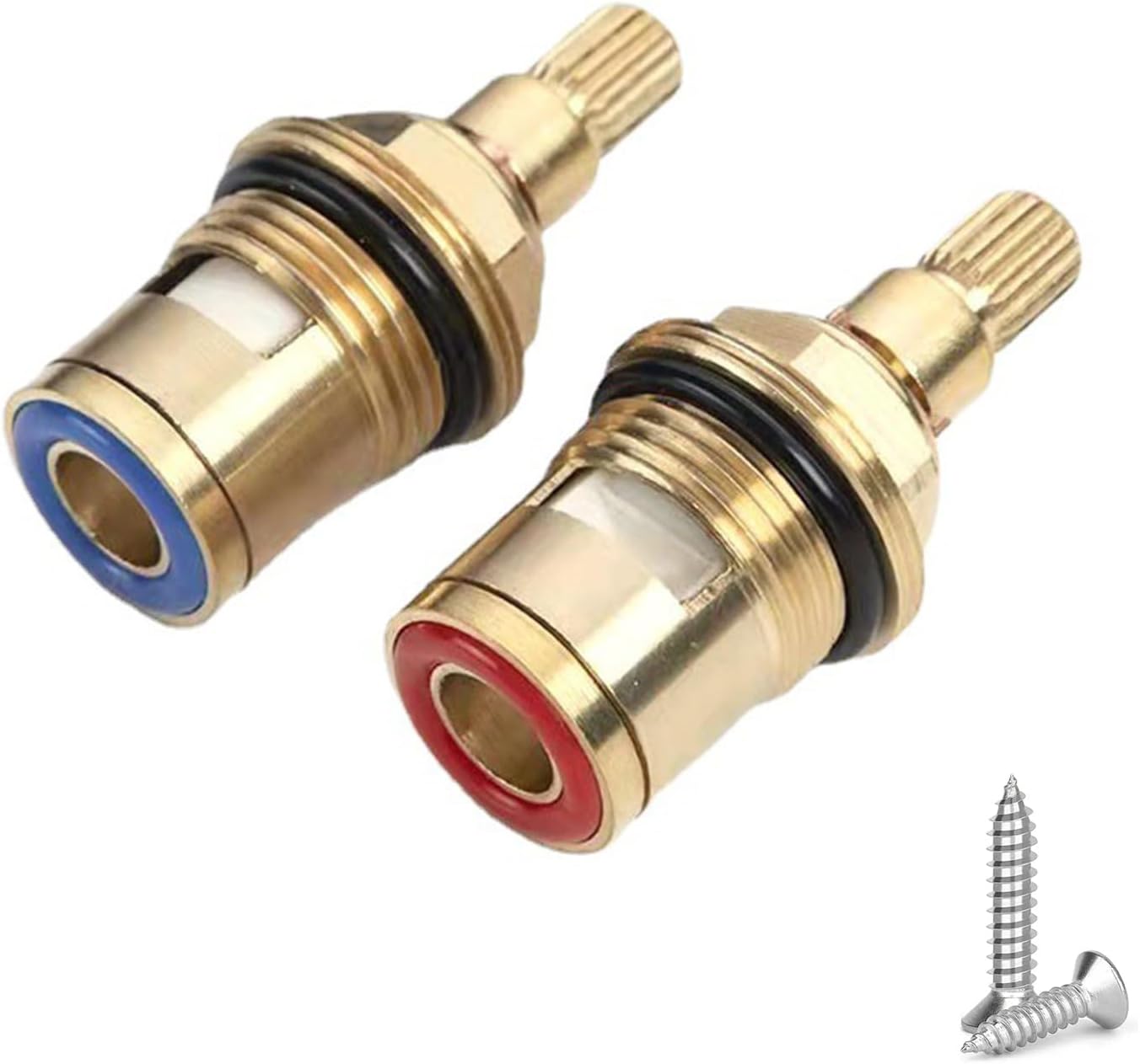 Beticam 2 Sets Mixer Tap Valve Cartridge Replacement Tap Valves Brass 1/4 Turn 1/2" Ceramic Tap