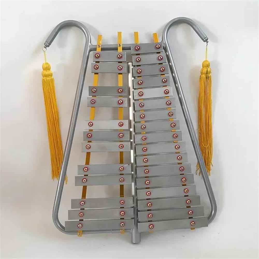Glockenspiel in alluminio a 27 toni per principianti, xilofono portatile da marcia con campane in metallo, strumento a percussione ideale per l'educazione musicale e le esibizioni all'aperto