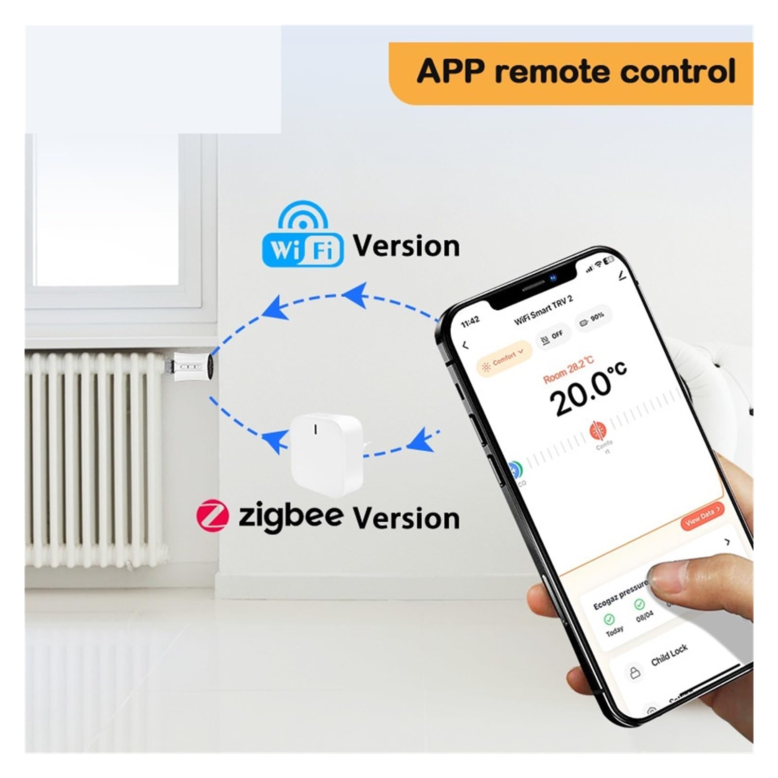 Tuya TRV WiFi Zigbee Termostat Inteligentna Głowica Termostatyczna Siłownik Zaworu Grzejnikowego Kontroler Temperatury Ogrzewania OszczęDza Energię I Koszty Ogrzewania(3pcs-WiFi)