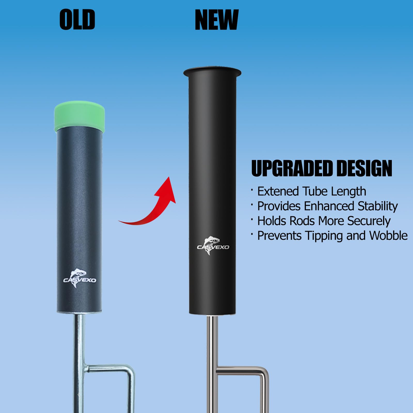 Paquete de 2/4 soportes mejorados para caña de pescar, soporte de caña de pescar de aluminio para tierra, soportes de caña para pesca de banco, campanas de alarma gratis