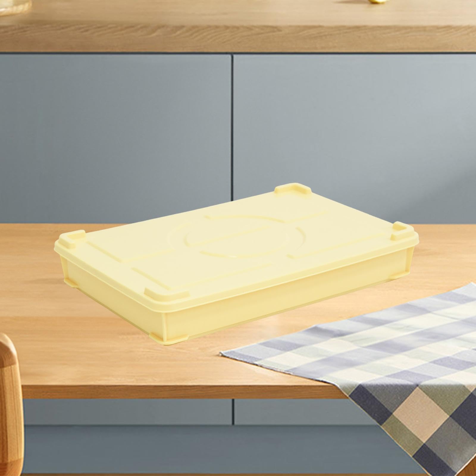 Scatola per Pizza con Coperchio, Contenitore, Organizer, Fatta in Casa, Giallo Piccolo
