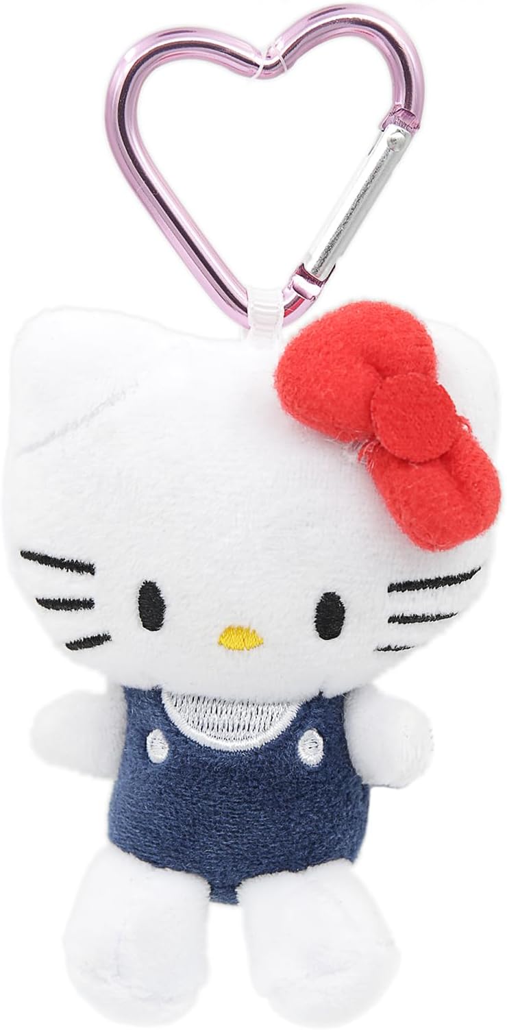 Miokkley Hello Plush Kitty Keychain with Heart Shape Clip 4” Inch Stuffed Plushie Purse Bag Charm Backpack Lucky Doll