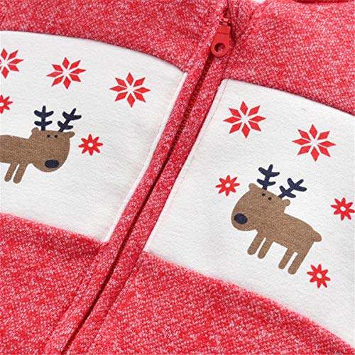 Baby Hooded Romper Kerst Herten Uit Één Stuk Winter Jumpsuit Drie-Lagen Gewatteerde Katoen Plus Fluwelen Jumpsuit Baby Snowsuit,Red,73cm - Afbeelding 7