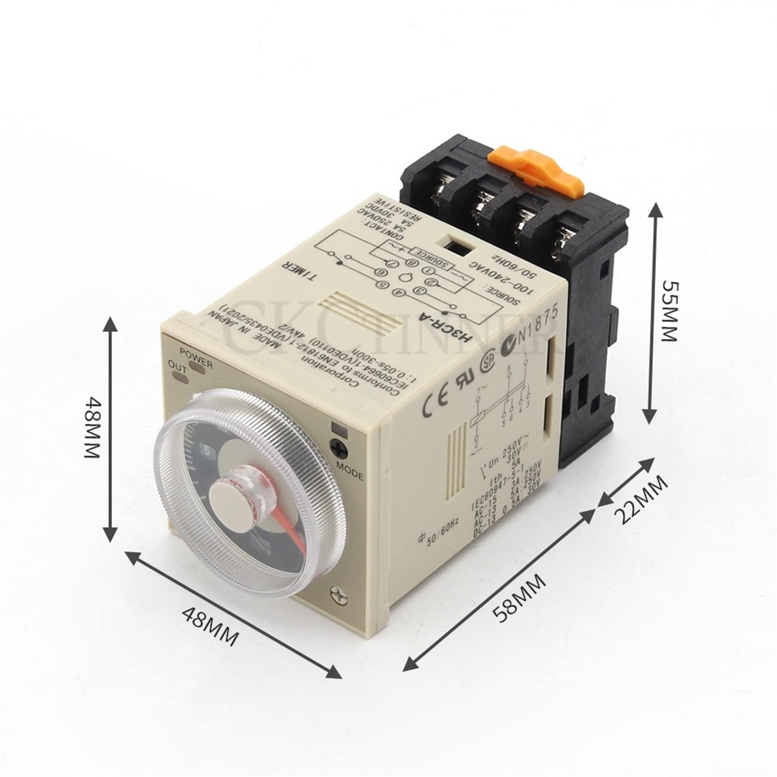 AC100-240V H3CR-A Zeitrelais 1,2 s bis 300 h 50/60 Hz 11PIN Ein- und Ausschaltverzögerungszeitrelais 24 V 12 V mit Sockel PF113A Elektronisches Zubehör (Size : 12VDC)