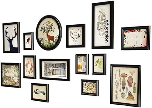 Miniatura 5 de Paquete de 14 marcos de fotos collage marcos de fotos de pared para pared y hogar, cuatro 5 pulgadas, tres 7 pulgadas, tres 10 pulgadas, dos tiras,
