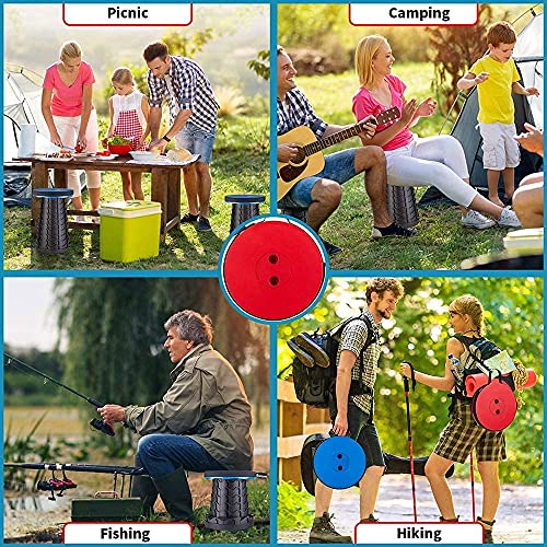 Image of Folding Stool, Camping, Hiking, Fishing, Picnic Chair Seat Table, Round Foldable Stool for Home, Office, Garden, Traveling (Rainbow Stool)