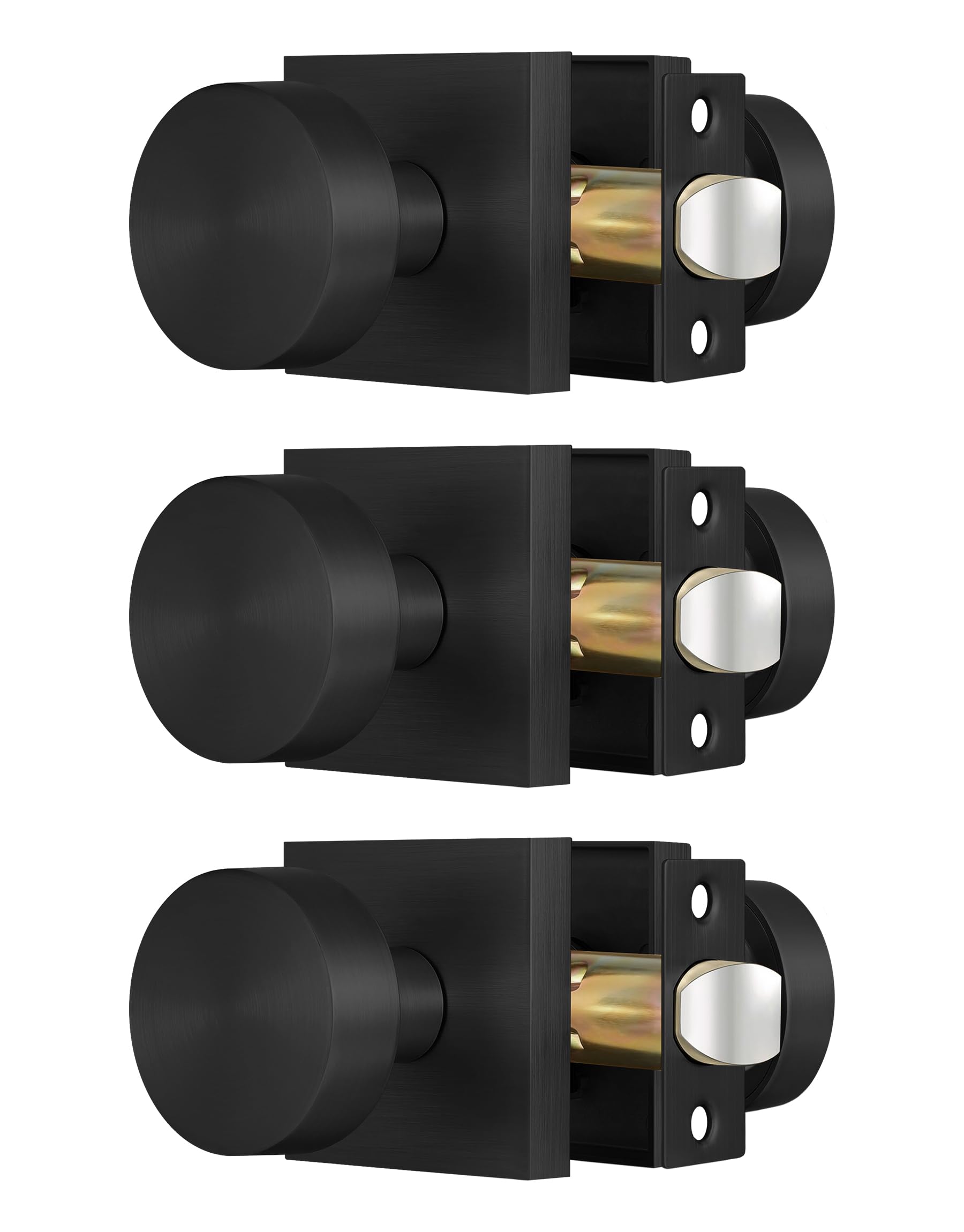 Matte Black Passage Door Knobs - 2 Pack -13