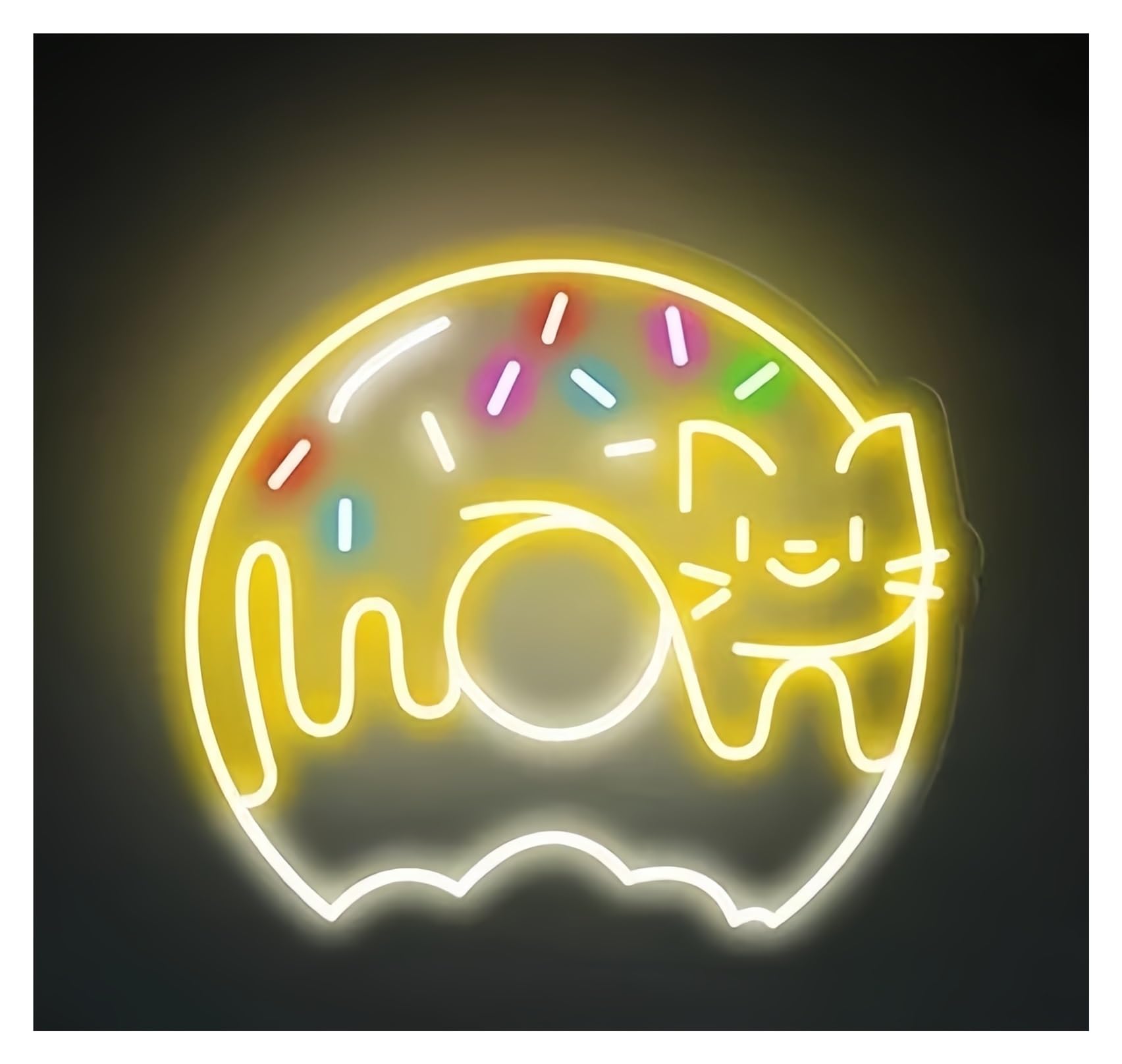 Shouxi C Sign Lamp Sweet Donuts Neon Sign Food Bakery Dessert Kitchen Decor Offee Shop Restaurant Decoration Welcome Sign(,60Cm)