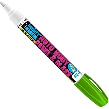 FM-43 Auto Body and Glass Paint Marker, No-Ghost, Highly Water-Resistant, 2.3mm Bullet Tip, Valve Action, 6 Bonus Reversible Tips, Made in USA - Fl. Green 6 Pack