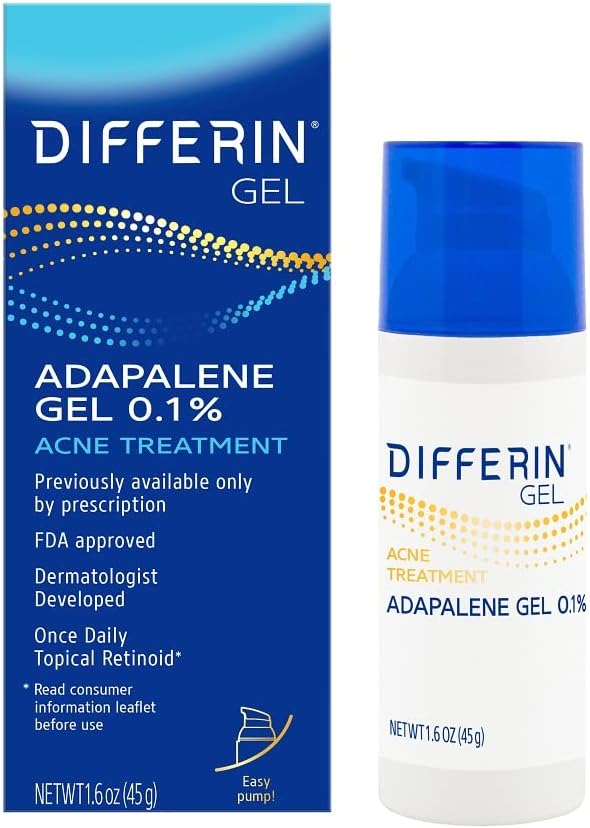 Differin Acne Retinoid Treatment Gel, 0.1% Adapalene, 45g Pump
