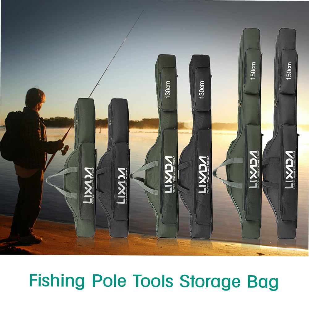 Lixada Borsa da Pesca Portatile Pieghevole per Canna, All'Aperto 100 cm/130 cm/150 cm
