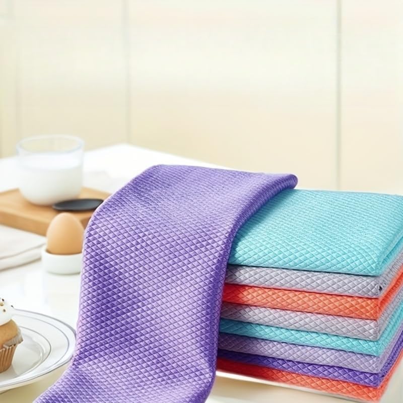 5-Pack Magic Cleaning Cloths – Watermark Remover Glass Towel, Streak-Free Finish for Windows, Mirrors, Kitchen & Bathroom – Quickly Removes Smudges & Marks (Random Color 5pcs)