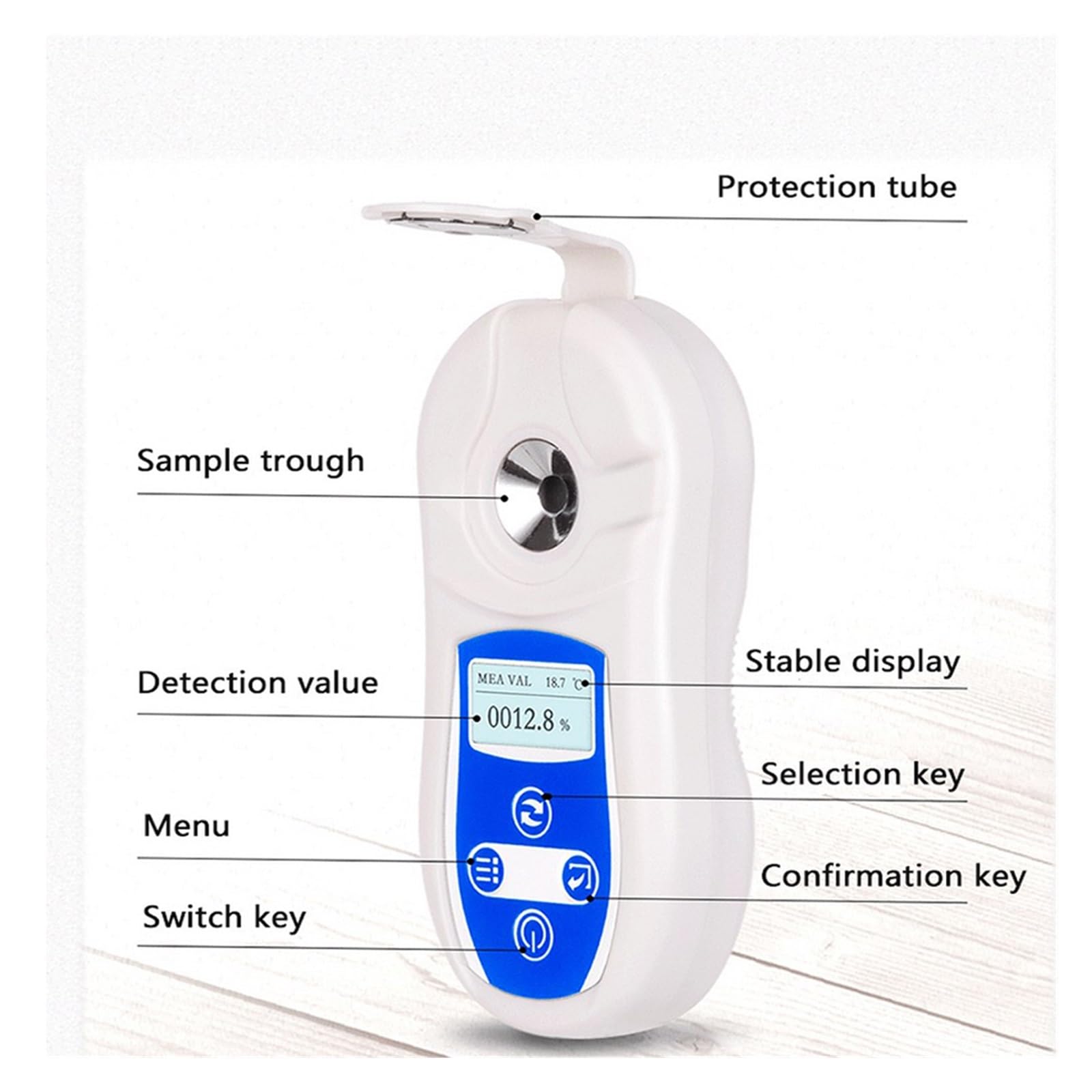 Refractómetro Digital De Índice Refracción Portátil For La Concentración Azúcar En El Vino, Probador Alta Precisión MedicióN De PrecisióN(PAL-102)