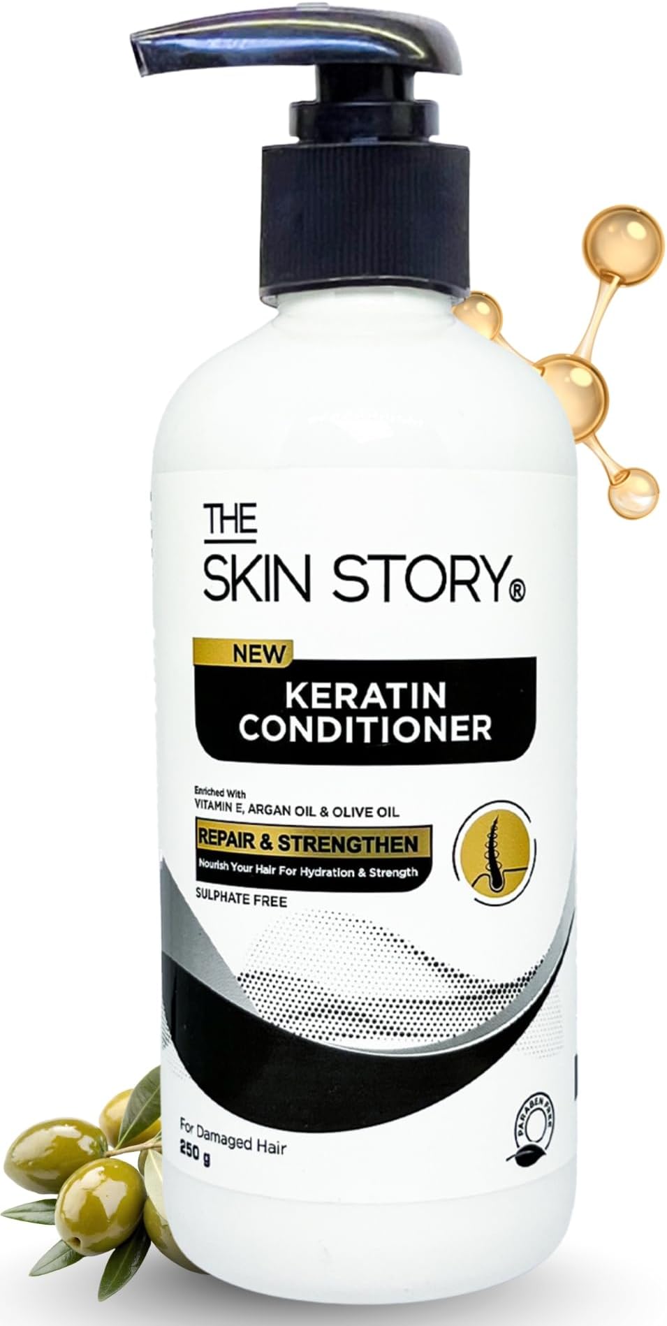 Sulphate Free Conditioner for Coloured & Treated Hair | Repair Split Ends & Damaged Hair | Keratin Conditioner for Women and Men | For Frizzy, Dry, Shiny Hair | Enriched with Argan Oil | Vitamin E | 250g