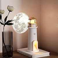 IFTHFOUR Moon Lighthouse Projector Night Light with Motion Sensor - Rechargeable Galaxy Moon Lamp for Kids Bedroom Nursery Decor Gift