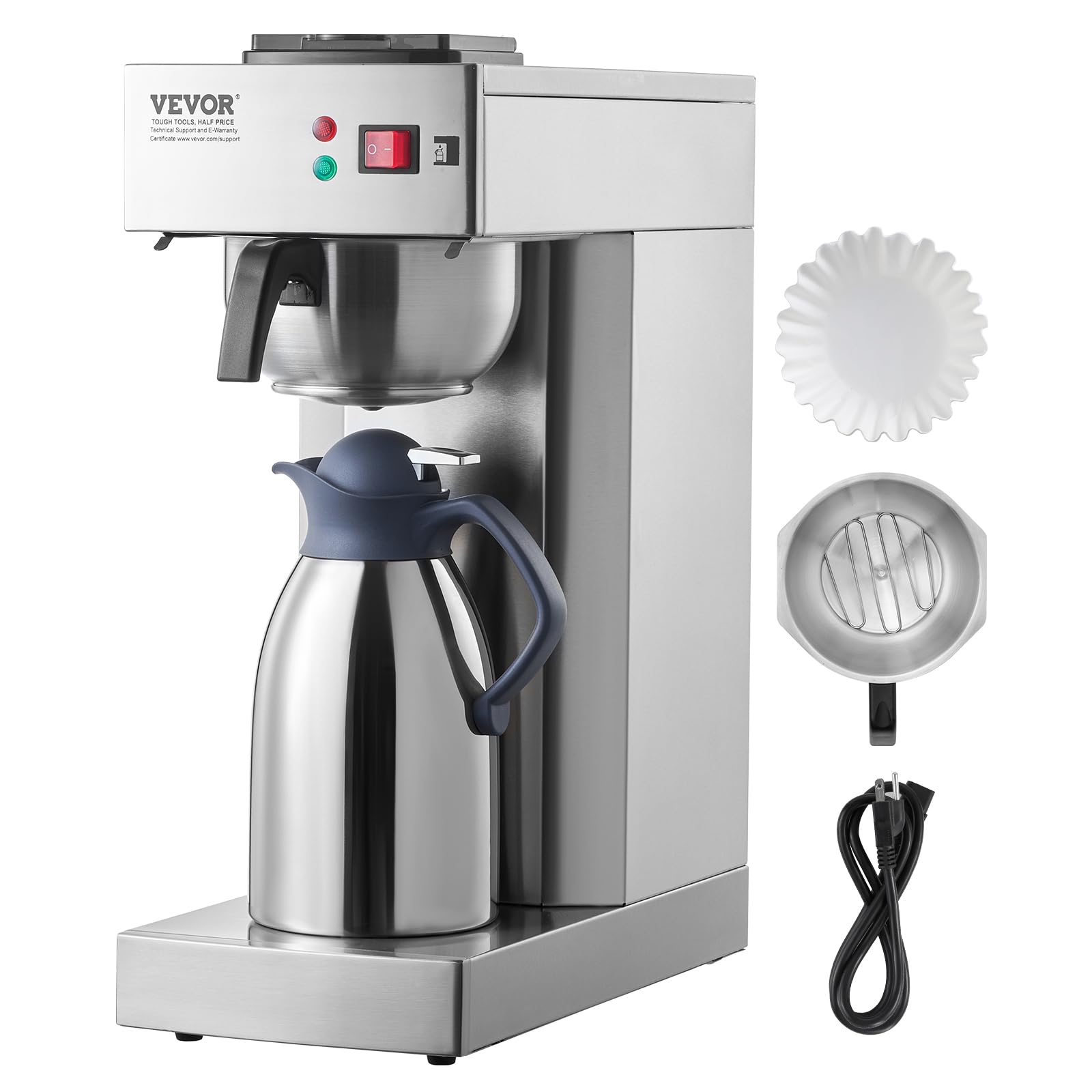 VEVOR 12-Cup Commercial Drip Coffee Maker Thermal Carafe