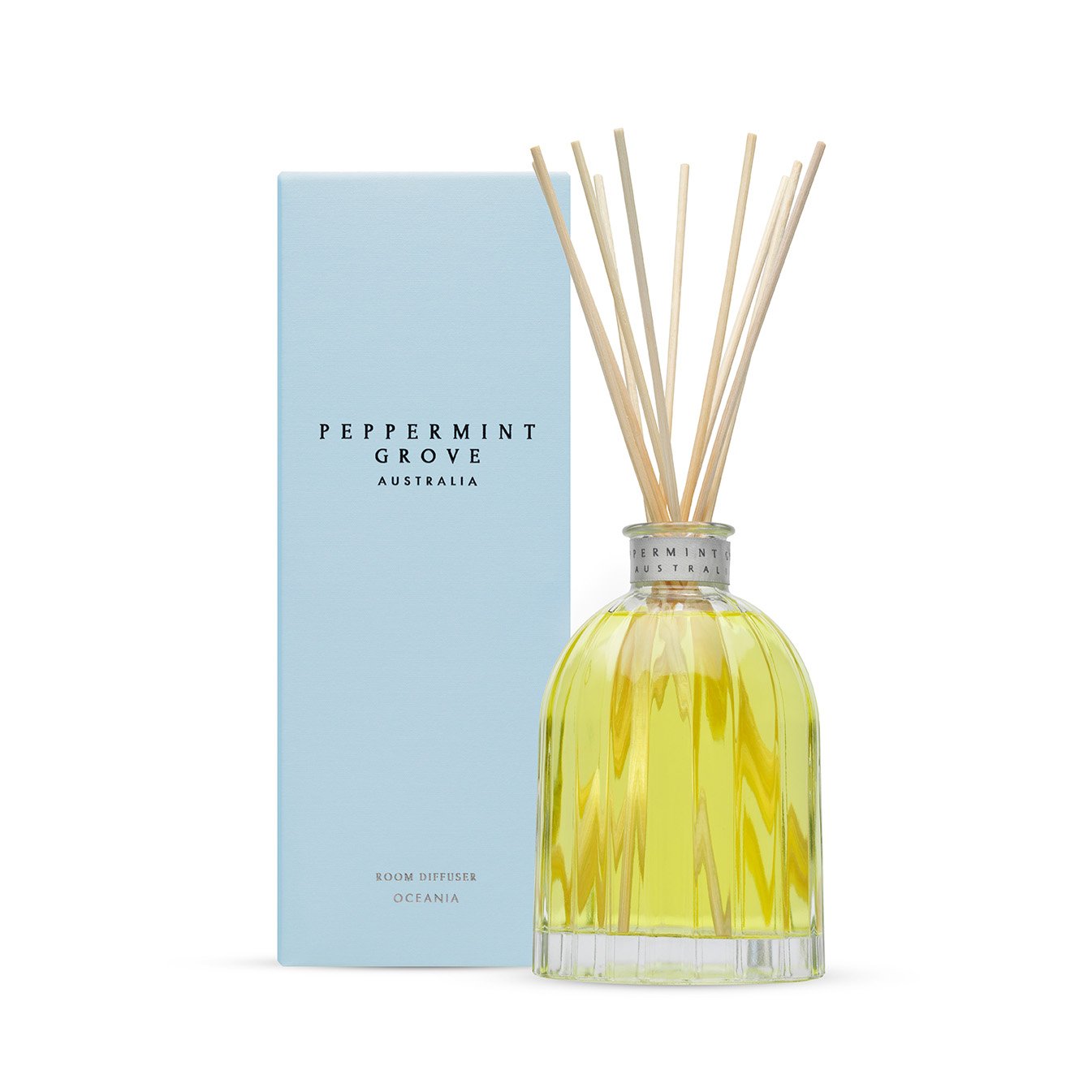 Peppermint Grove Medium Diffuser 200ml in Ornamental Custom Glass Jar (Oceania)