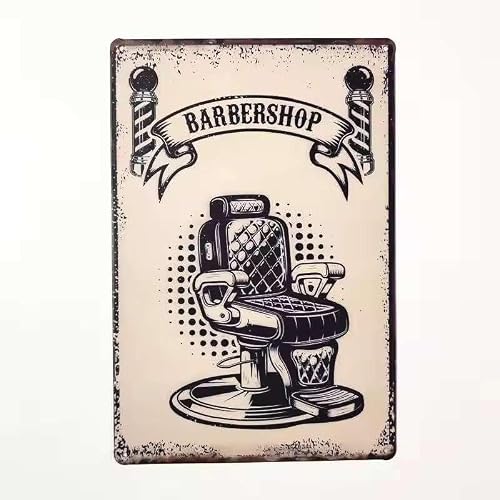 Barber Barbershop Beard - Metal Tin Sign Retro Vintage Plaque Set of 4