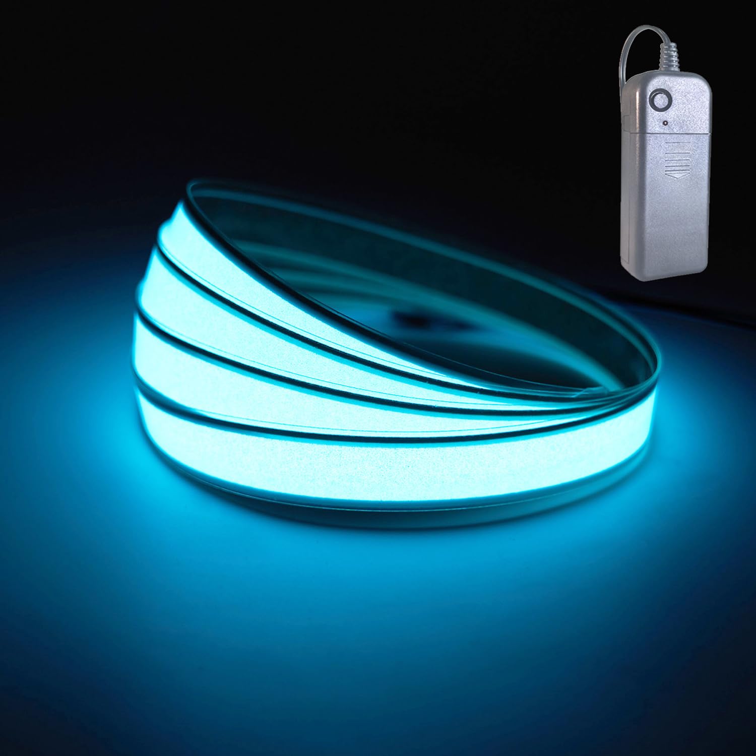 TiTiToo EL Tape, with Battery Pack, 1 Meter Long, 1.5 cm Wide Constant Light Strip, Suitable for DIY Various Holiday Parties (ice Blue?1m)