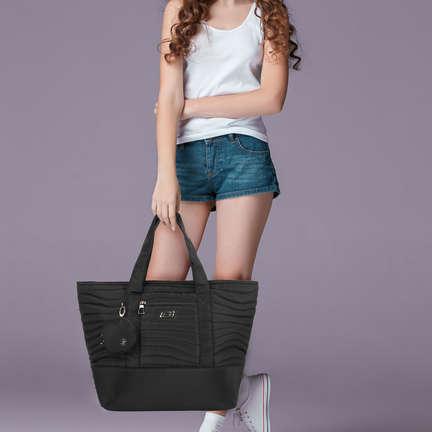 Skechers - Bolso Shopper Mujer Espacioso y Elegante Bolso Hombro Mujer Casu