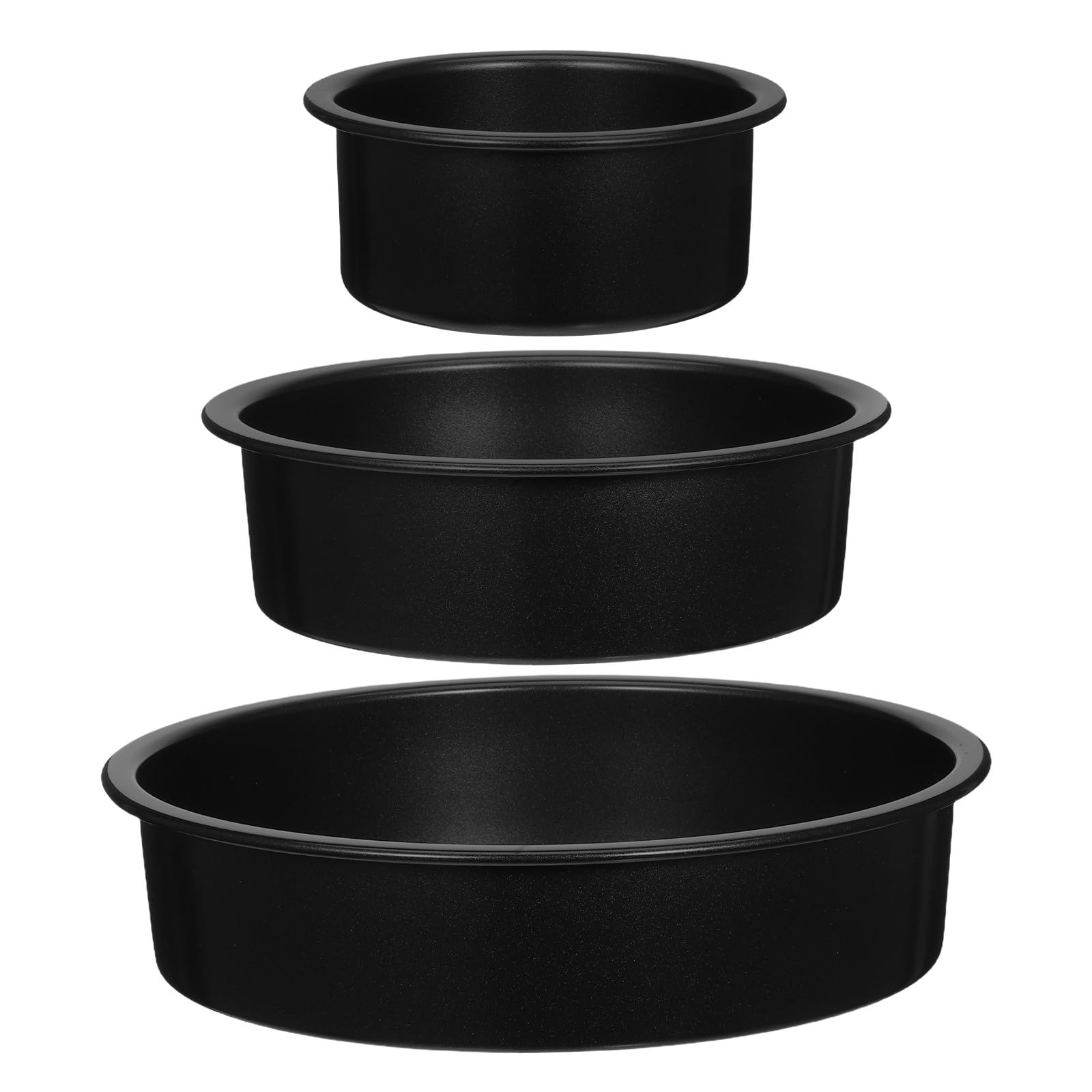 Kichvoe Moules à Pâtisserie Ronds en Acier Carbone 3pcs Fond Fixe et Revêtement Antiadhésif pour Cuisson Uniforme Gâteau 10 Cm Occasions Spéciales