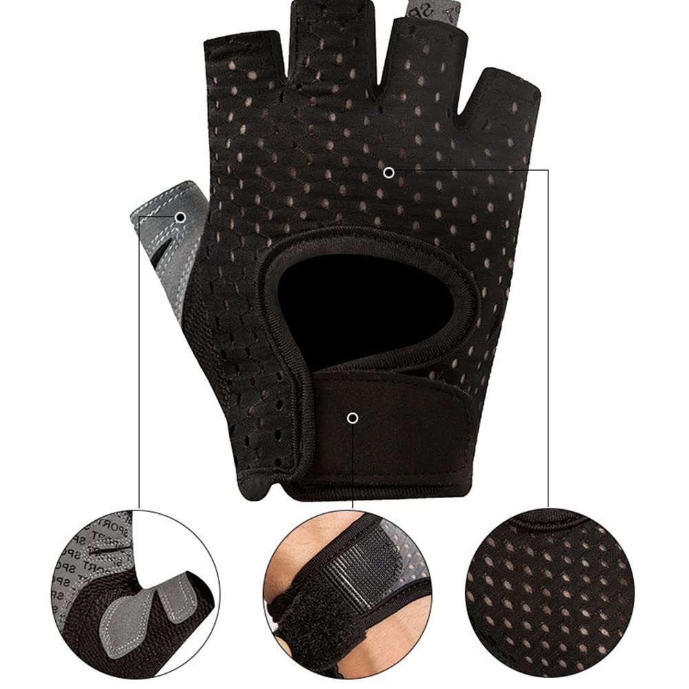Paar professionelle Fitnesshandschuhe fürs Fitnessstudio, Gewichtheberhandschuhe für Damen und Herren, Workout-Bodybuilding-Handschuhe, Halbfinger-Handschutz, Fitnesshandschuhe (blau S)