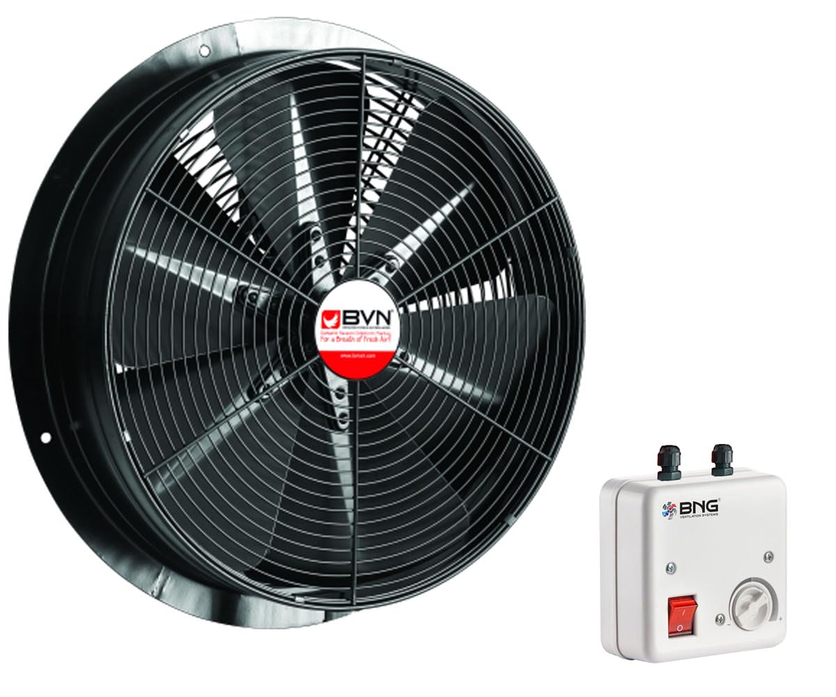 Axial Industrie Ventilator Gebläse Lüfter für Zuluft & Abluft – Wand- und Fenstermontage – Modell BSM – Leistungsstarker Rohrventilator für Werkstatt, Lagerhalle, Garage, Bad & Gewerbe (550)