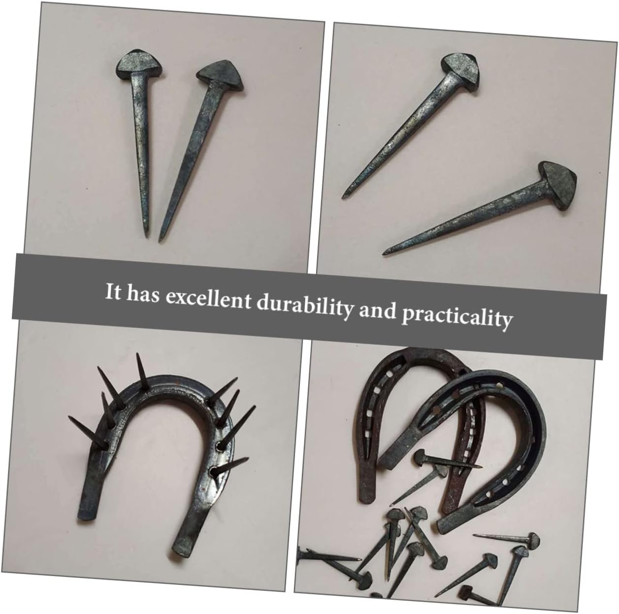 COLLBATH 50Pcs Horseshoe Nails for Professional Horse Equipment Durable Iron Hoof Nails for Equestrian Use High Reliability Horse Accessory for Tack and Care