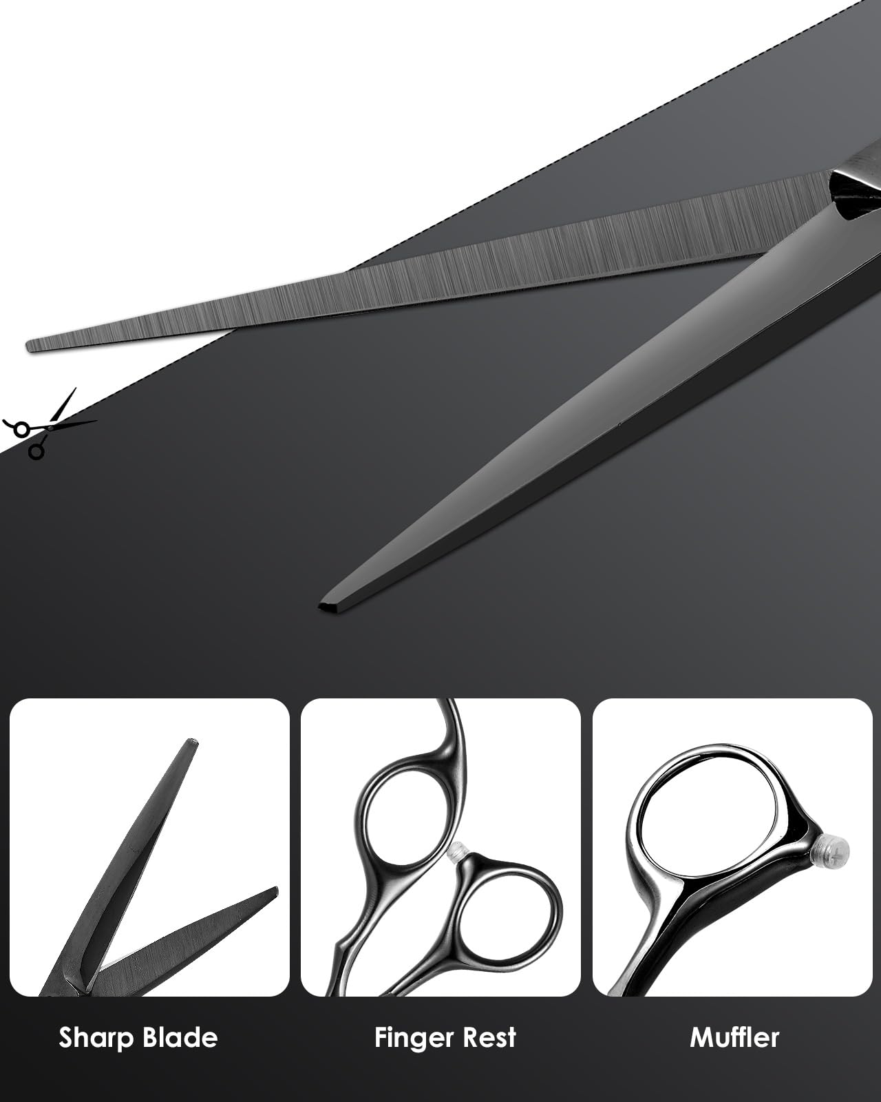 Lictin Hairdressing Scissors, Thinning Scissors Set - Image 3