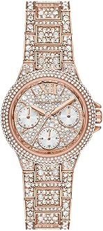 Michael KorsMichael Kors Camille Watch for Women, 33mm Quartz Chronograph Movement with Stainless Steel Strap