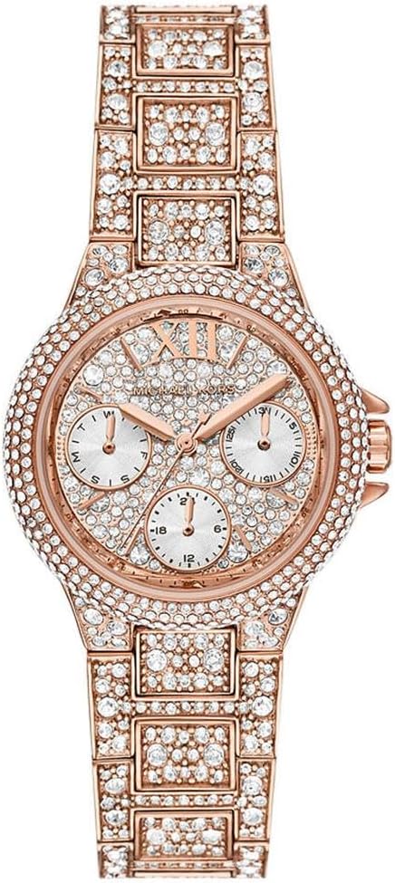 Michael KorsMichael Kors Camille Watch for Women, 33mm Quartz Chronograph Movement with Stainless Steel Strap