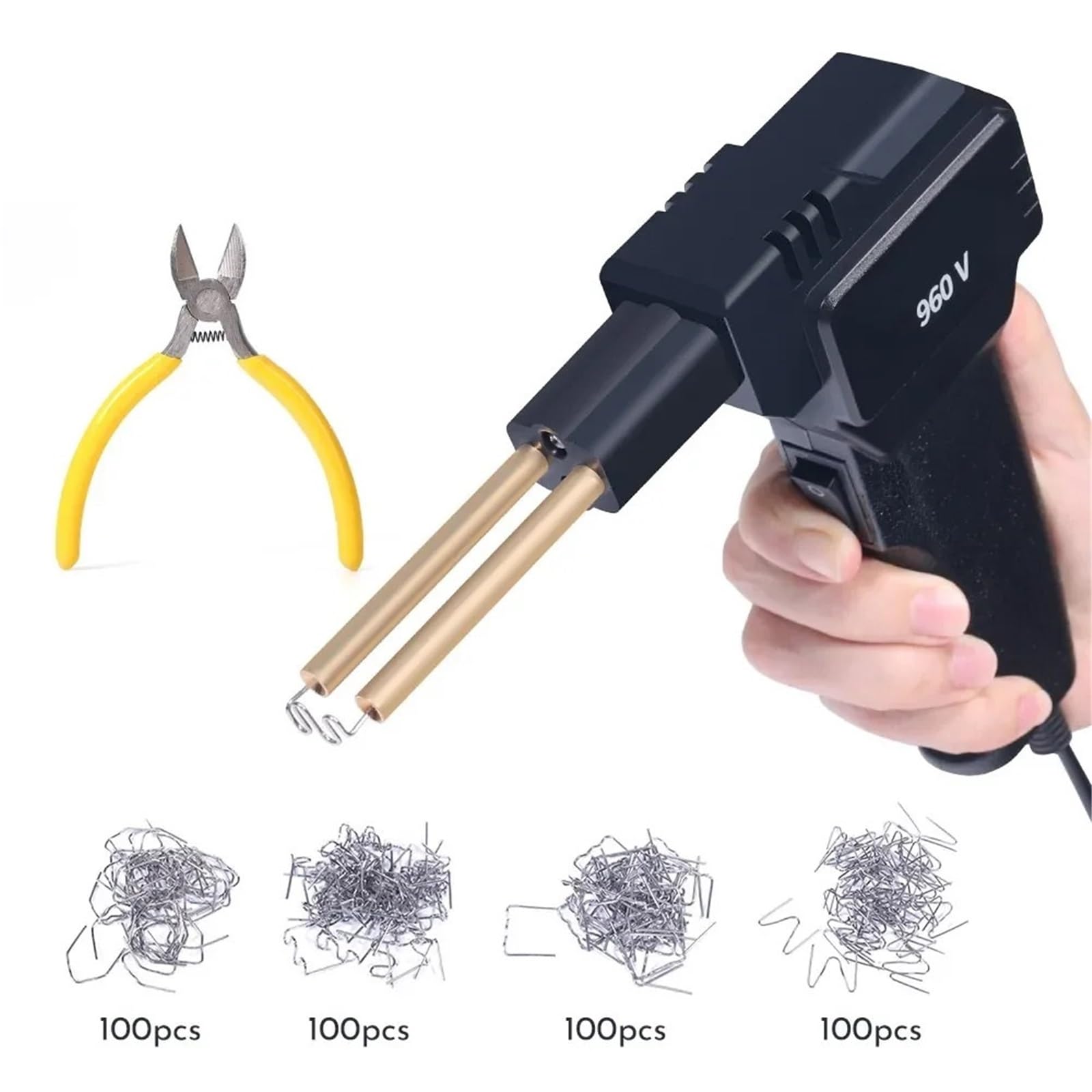 Pistola saldatrice per plastica serie 960-V, pinzatrice a caldo a riscaldamento rapido, strumenti portatili per la riparazione di paraurti per auto Kit Riparazione Paraurti Auto