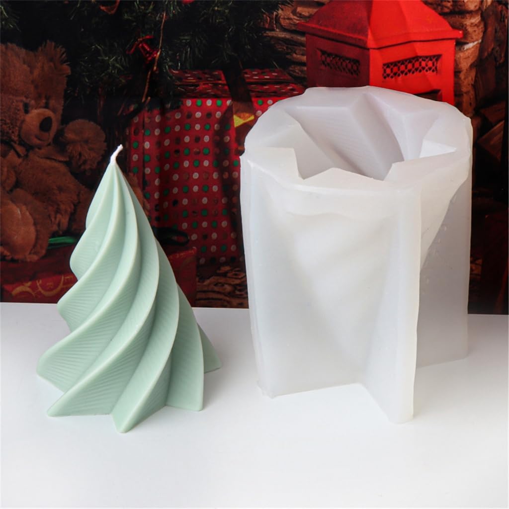 Moule en silicone flexible facile à démouler pour fabrication de bijoux d'arbre de Noël géométrique