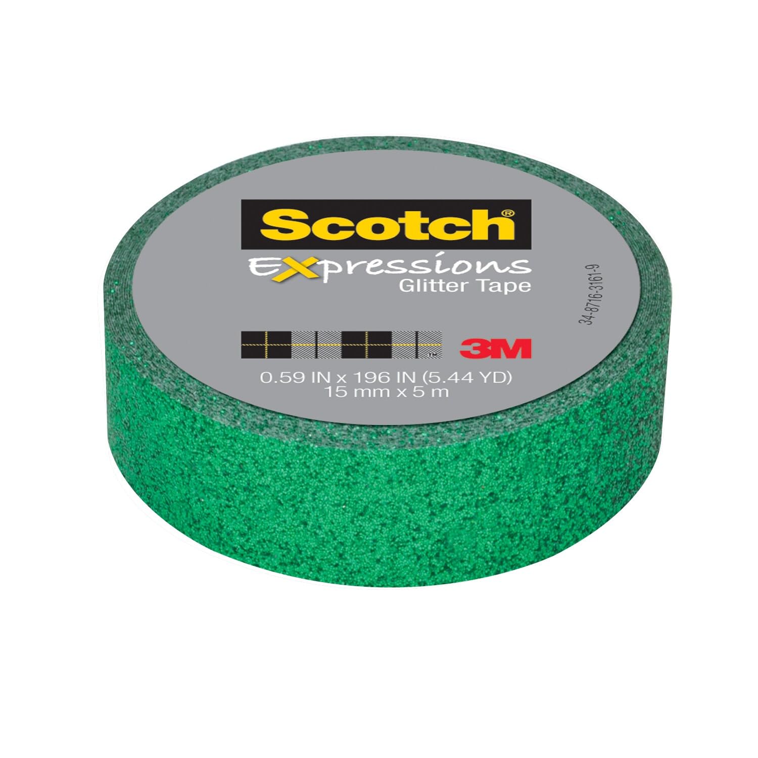Scotch Expressions Glitter Tape, 0.59 X 196, Dark Green, 6 Rolls (C514 de GRN2) by Scotch